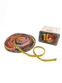 Folk Art Gum Wrapper Garland and Tin of Vintage Gum Wrappers