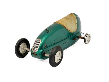 Vintage Tether Car With Gas Engine Green Toy Race Car