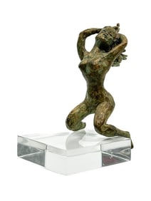 Artist Unknown Small Bronze Sculpture Nude Female Figure