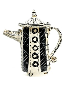 Ann-Marie Robinson Early Black & White Studio Pottery Teapot