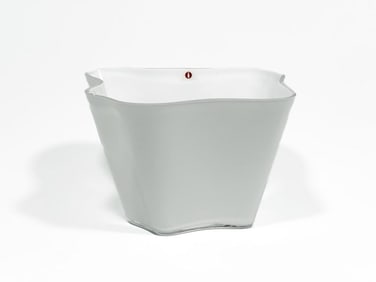 Alvar Aalto for Iittala White Art Glass Bowl