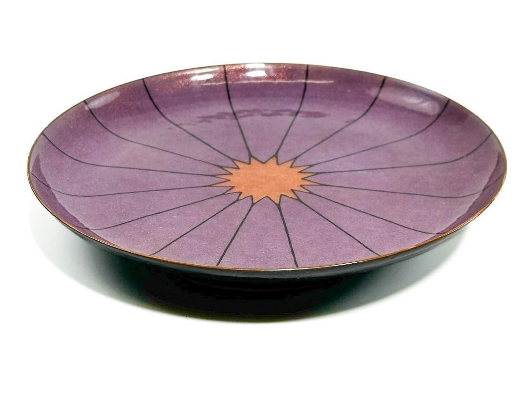 Miguel Pineda Midcentury Enamel on Copper Footed Dish (1 of 5)