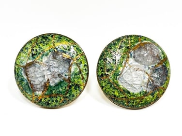 Victoria Fleming Midcentury Abstract Art Glass Men's Cufflinks
