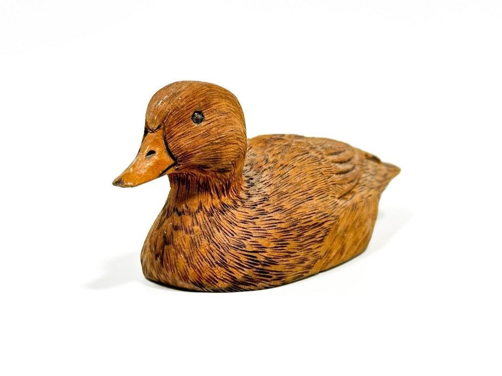Miniature Hand Carved Folk Art Duck Decoy (1 of 4)