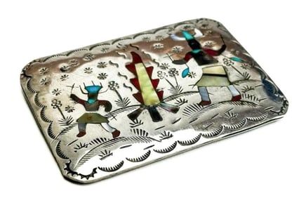 Native American Silver Belt Buckle