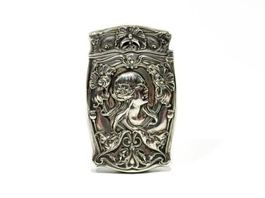 Antique Gorham Sterling Silver Art Nouveau Match Safe