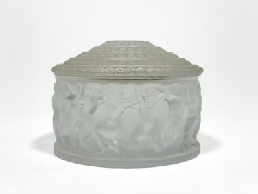Marie Claude Lalique French Crystal Enfants Lidded Vanity Box