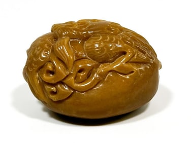 Maker Unknown Hand Carved Tagua Nut Dragon