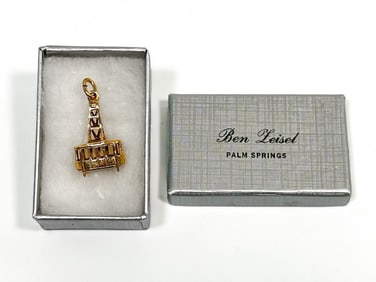 14K Yellow Gold Palm Springs Ariel Tramway Charm Pendant