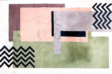 Postmodern Memphis Style Carpet Area Rug 5x10