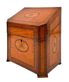 Antique Wood Inlay Letterbox