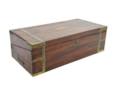 Georgian Mahogany and Brass Captain’s Campaign Desk