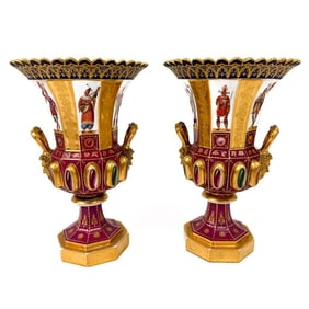 Pair 19th Century French Darte Freres Porcelain Vases