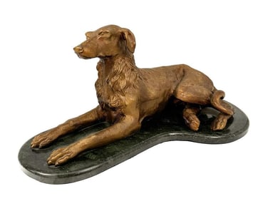 John-Richard Metal and Marble Dog Sculpture 22 inches, JRA-7193