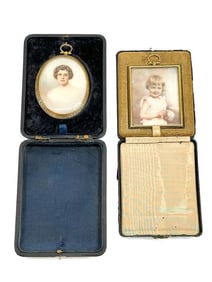 Pair C.S. Wiltschek (1876-1944) Victorian Portraits Woman and Child