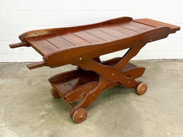 Vintage Wood Outdoor Patio Bar Cart Trolley