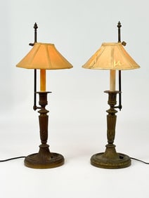 Pair Antique Candle Style Lamps