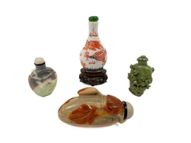 Lot of Four Vintage Snuff Bottles