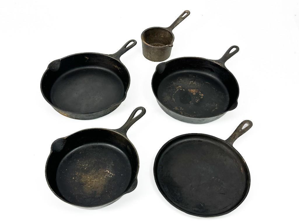 5 pc Cast Iron Griswold and Lodge Skillets (1 of 6)