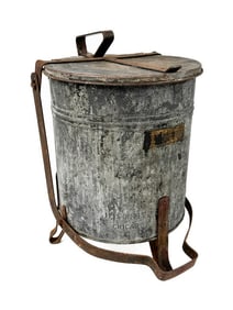 Vintage Justrite Industrial Steel Waste Can