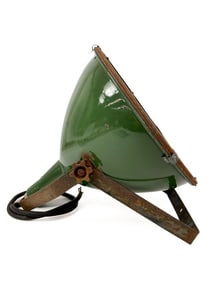 Large Vintage Green Enamel Industrial Spotlight Lamp