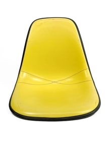Eames Side Chair Yellow Naugahyde on Greige Fiberglass (shell only)