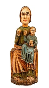 Antique Wood Carved Throne of Wisdom from Zsa Zsa Gabor Estate