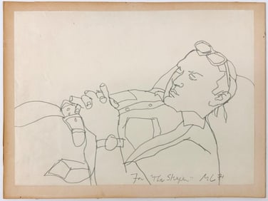 Martin Lubner (1929-2016) Graphite on Paper, The Sleeper, 1971