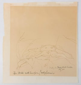 Martin Lubner (1929-2016) Ink on Paper, Study for Jack’s Belt Buckle, 1970