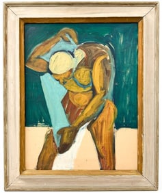 Martin Lubner (1929-2016) Oil on Canvas, Figure in the Bath, 1956