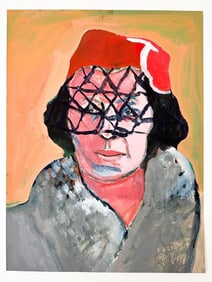 Martin Lubner (1929-2016) Gouache on Paper, Woman in Veil, 1977