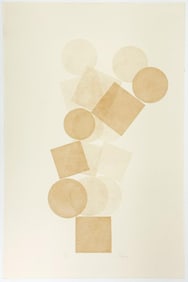 Pol Bury (1922-2005) Signed Etching, Aquatint, and Relief Print