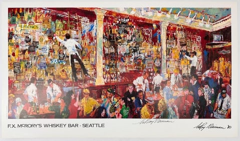 LeRoy Neiman (1921-2012) Signed Offset Lithograph, F.X. McRory's Whiskey Bar, Seattle, 1980