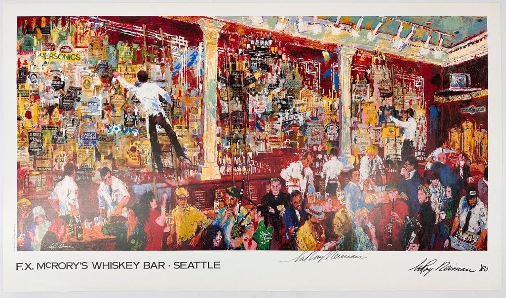 LeRoy Neiman (1921-2012) Signed Offset Lithograph, F.X. McRory's Whiskey Bar, Seattle, 1980 (1 of 5)
