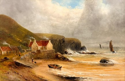 Artist Unknown, Oil on Canvas, Coastal Landscape