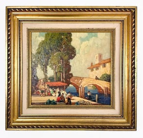 Frederic Milton Grant (1886-1959) Oil on Board, Along the Canal