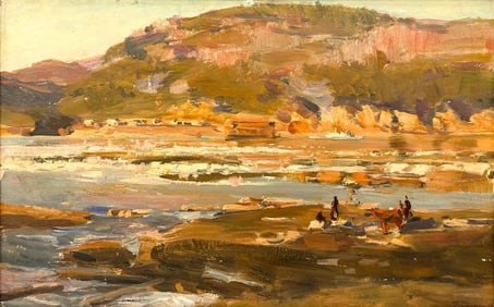 Gennady Pavlovich Sorogin (1930-2004) Oil on Board, Ice Drift on the Yenisey River, 1960