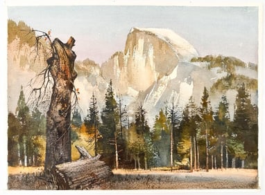 Tom Nicholas (b. 1934) Gouache on Paper, Half Dome Morning