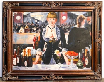 After Manet, Oil on Canvas, A Bar at the Folies-Bergère
