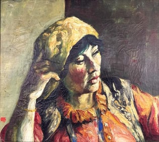 Artist Unknown, Oil on Canvas, Portrait of a Woman