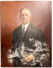 A. Mastro Valerio (1887-1953) Oil on Canvas, Untitled Portrait of a Man, 1917