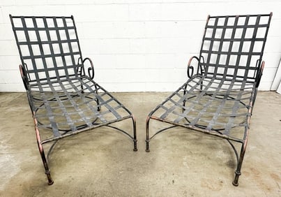 Pair Brown Jordan Florentine Chaise Lounge Chairs