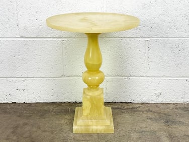 Vintage Italian Marble Pedestal Console Table