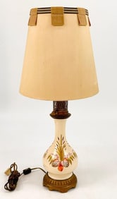 Antique Ceramic and Metal Table Lamp