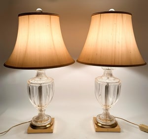 Pair of Crystal Table Lamps
