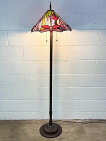 Tiffany Style Stained Mosaic Dragonfly Floor Lamp