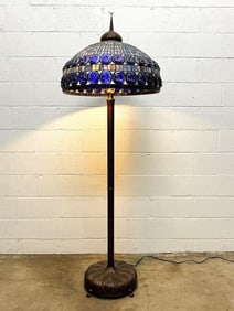Tiffany Style Floor Lamp w/ Floral Mosaic Shade