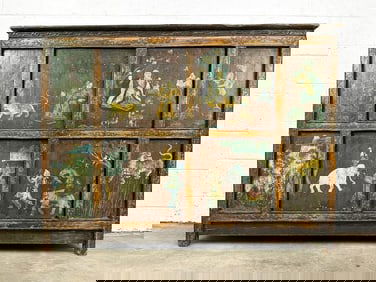 Antique Tibetan Hand-painted Cabinet