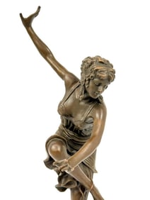 Claire Jeanne Roberte Colinet (1880/85-1948/50) Bronze and Marble Sculpture, Dancer