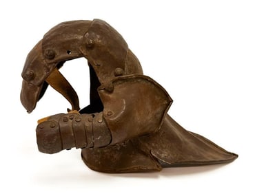 Antique Metal and Leather Gauntlet